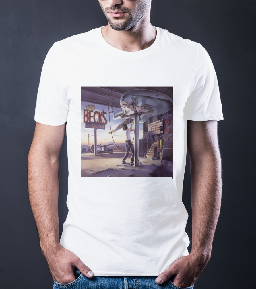 Jeff Beck Guitar Shop Playing On Air Performance Guitar Gig T-Shirt