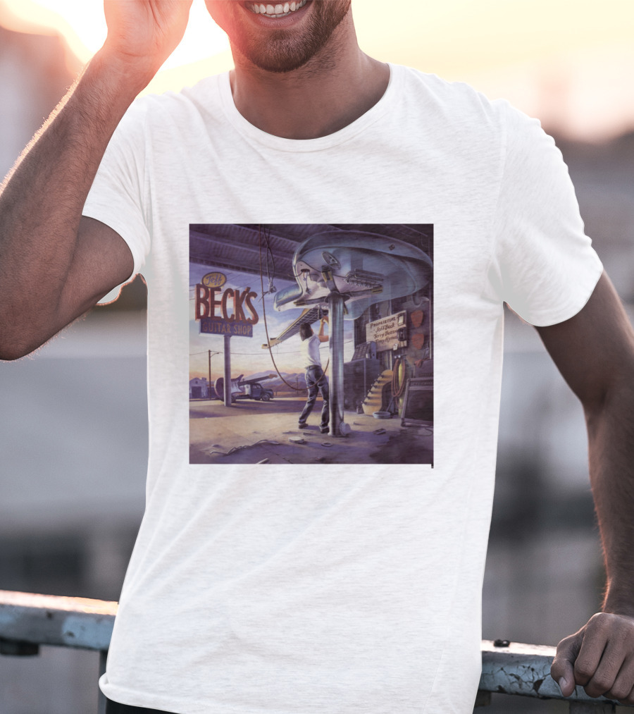 Jeff Beck Guitar Shop Playing On Air Performance Guitar Gig T-Shirt