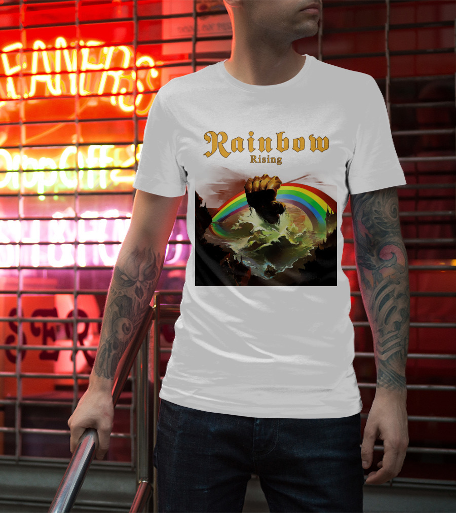 Rainbow Rising Fist And Rainbow Wave T-Shirt