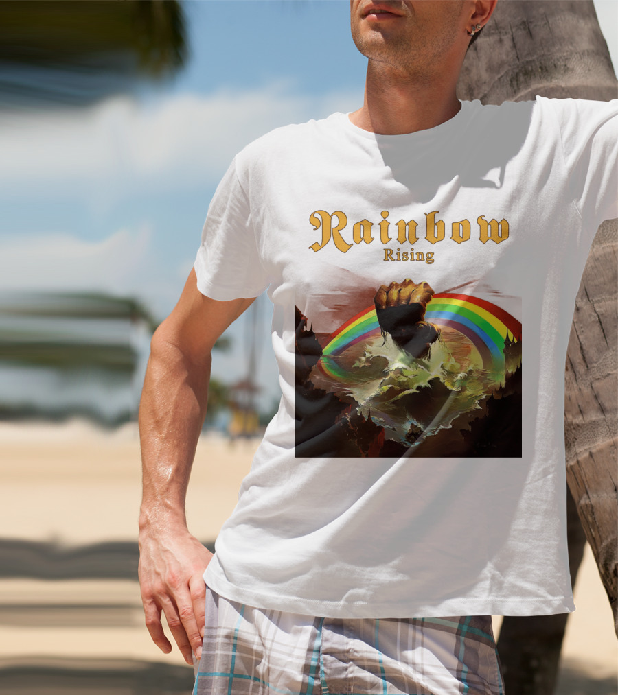 Rainbow Rising Fist And Rainbow Wave T-Shirt