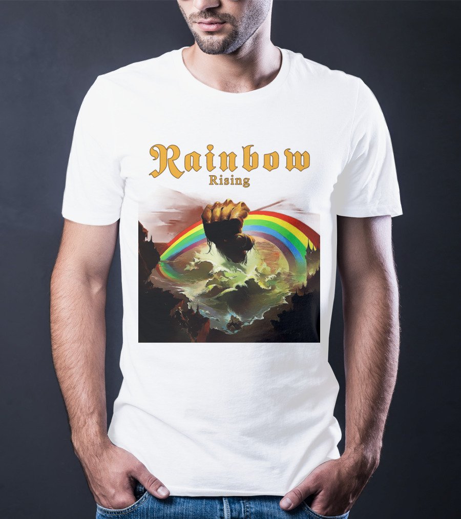 Rainbow Rising Fist And Rainbow Wave T-Shirt
