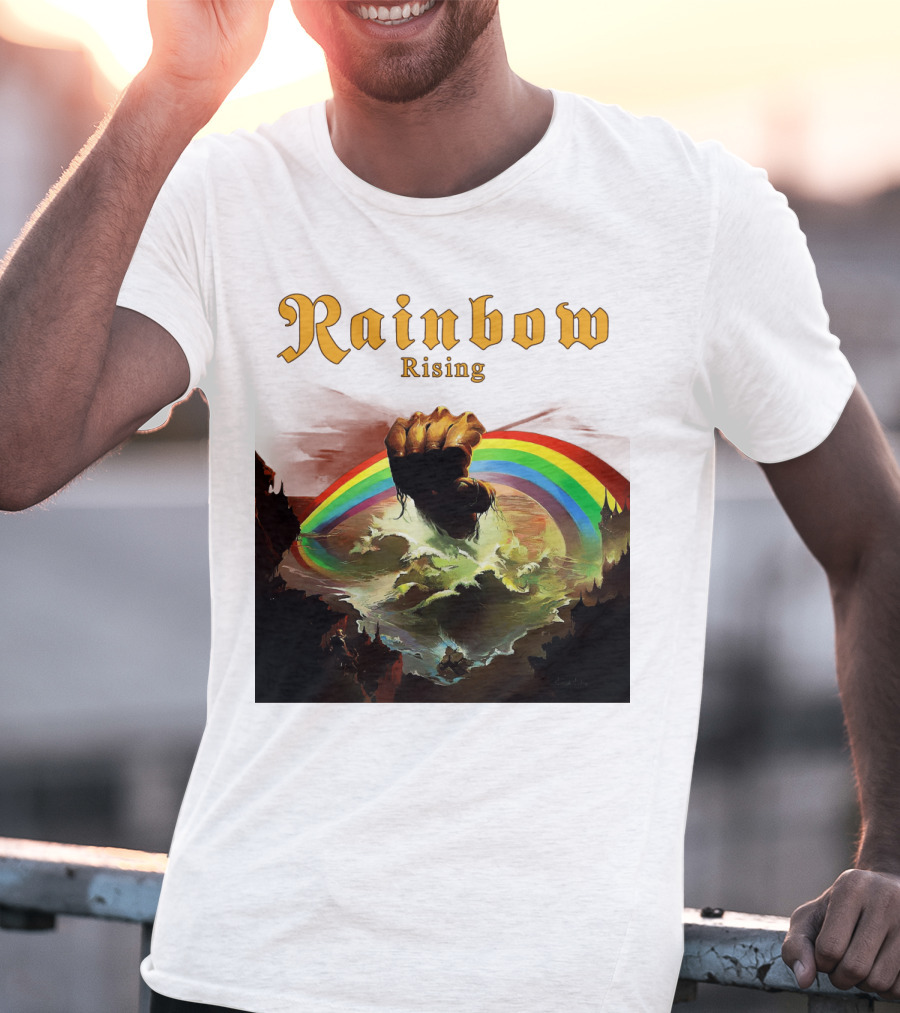 Rainbow Rising Fist And Rainbow Wave T-Shirt