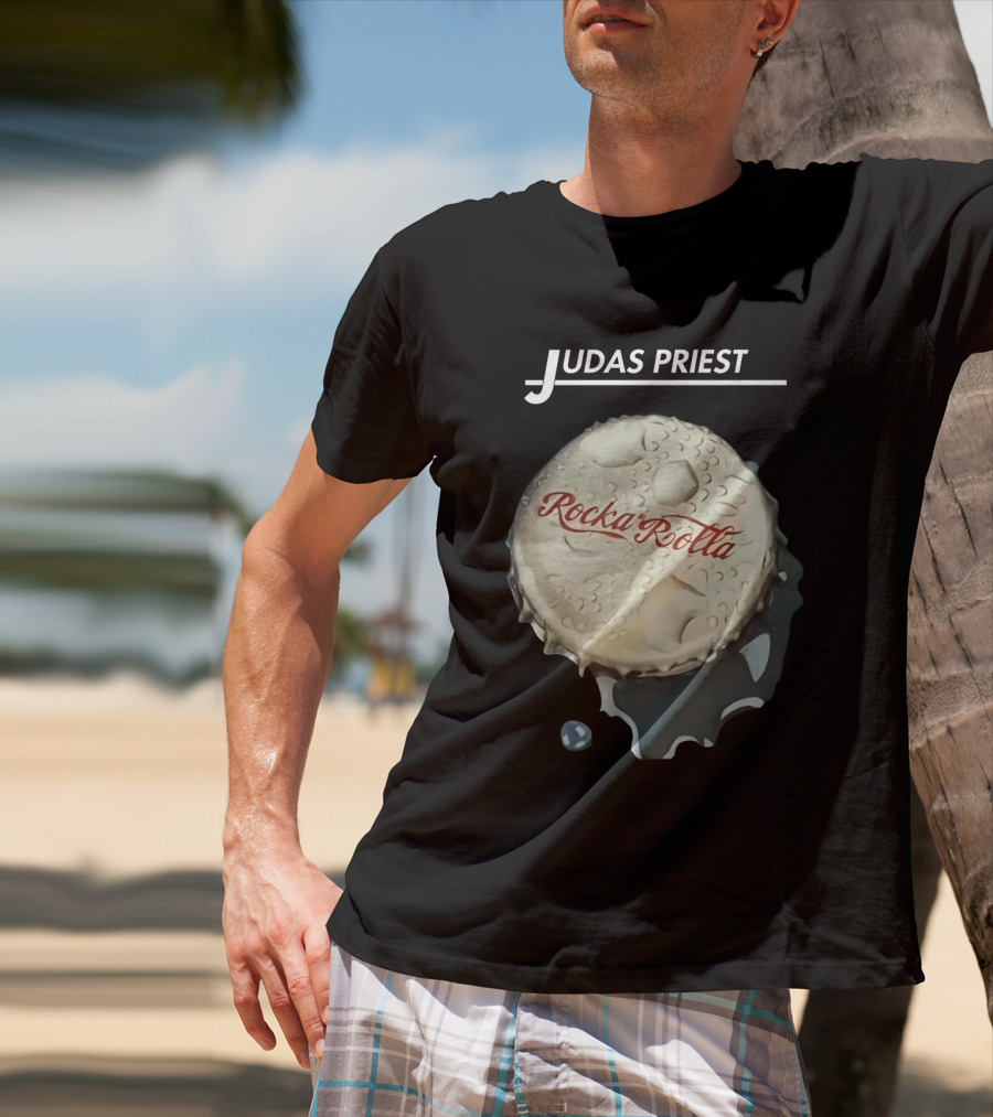 Judas Priest Rocka Rolla Album Bottle Cap T-Shirt