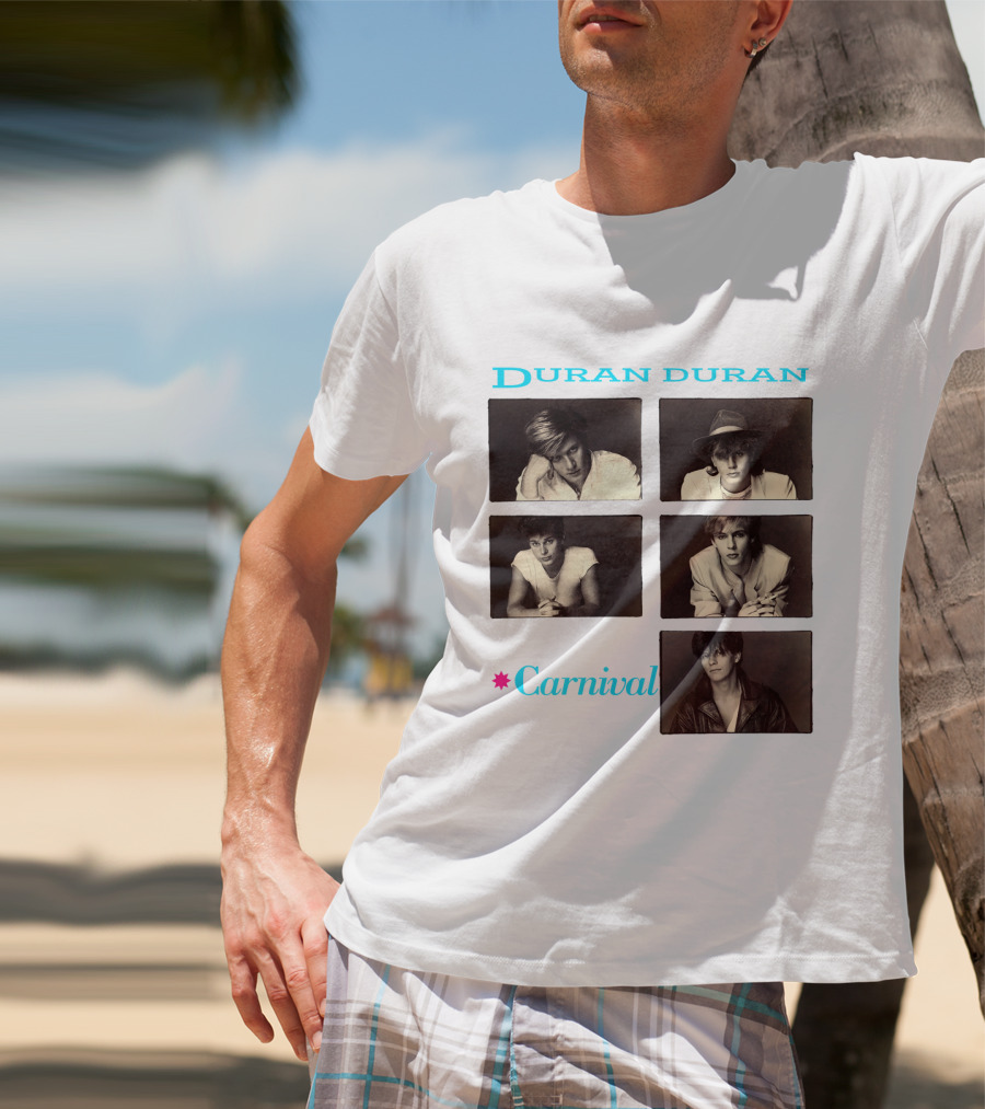 Duran Duran Carnival Album Cover Vintage Black And White Photos T-Shirt