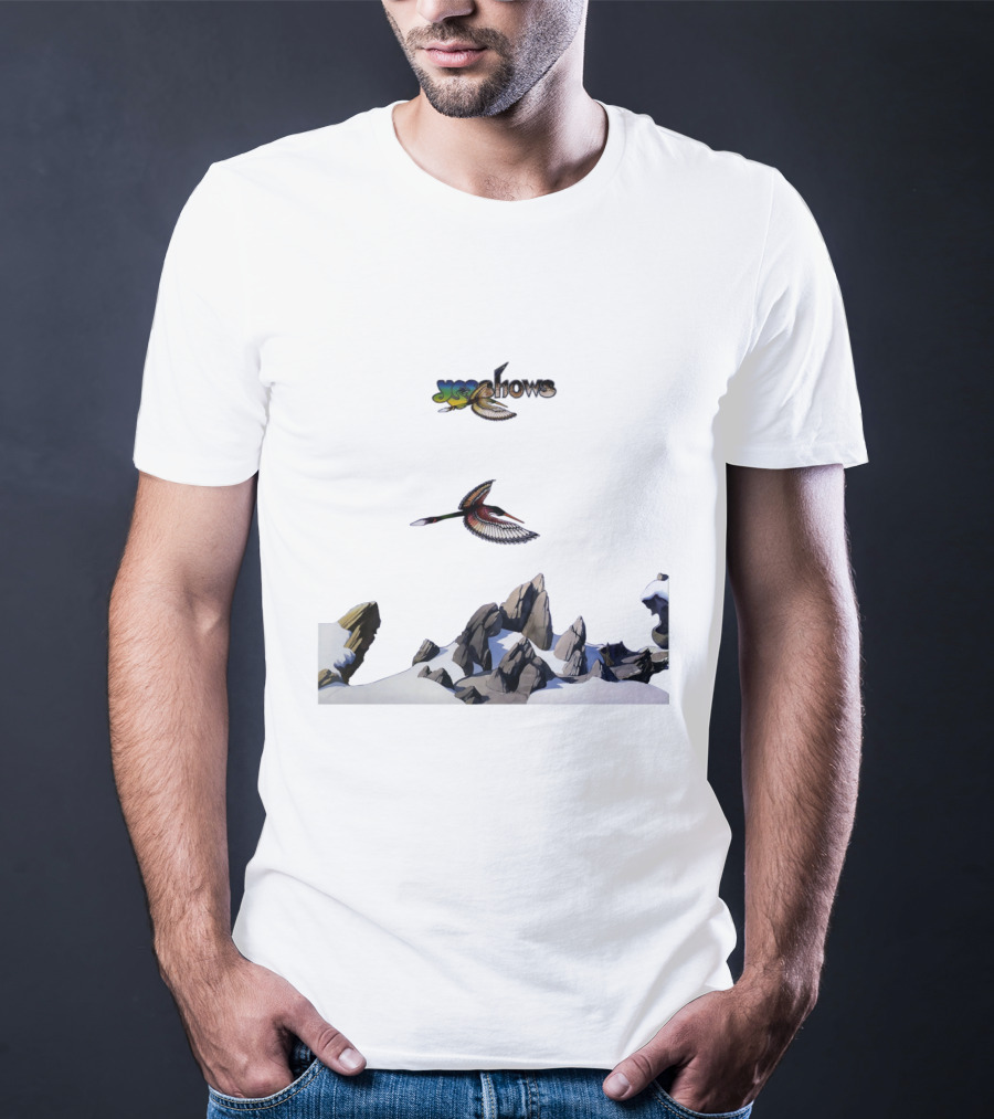 Yes Yesshows Album Cover Art With Majestic Bird Over Snowy Mountains T-Shirt