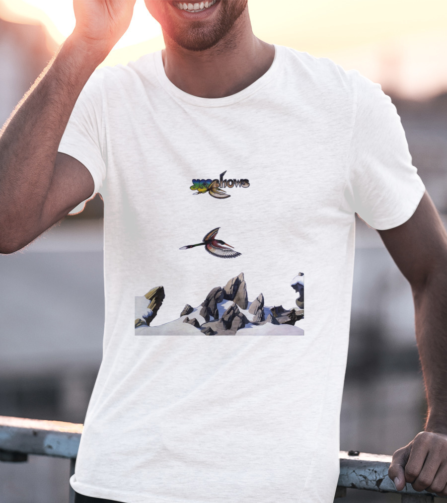 Yes Yesshows Album Cover Art With Majestic Bird Over Snowy Mountains T-Shirt