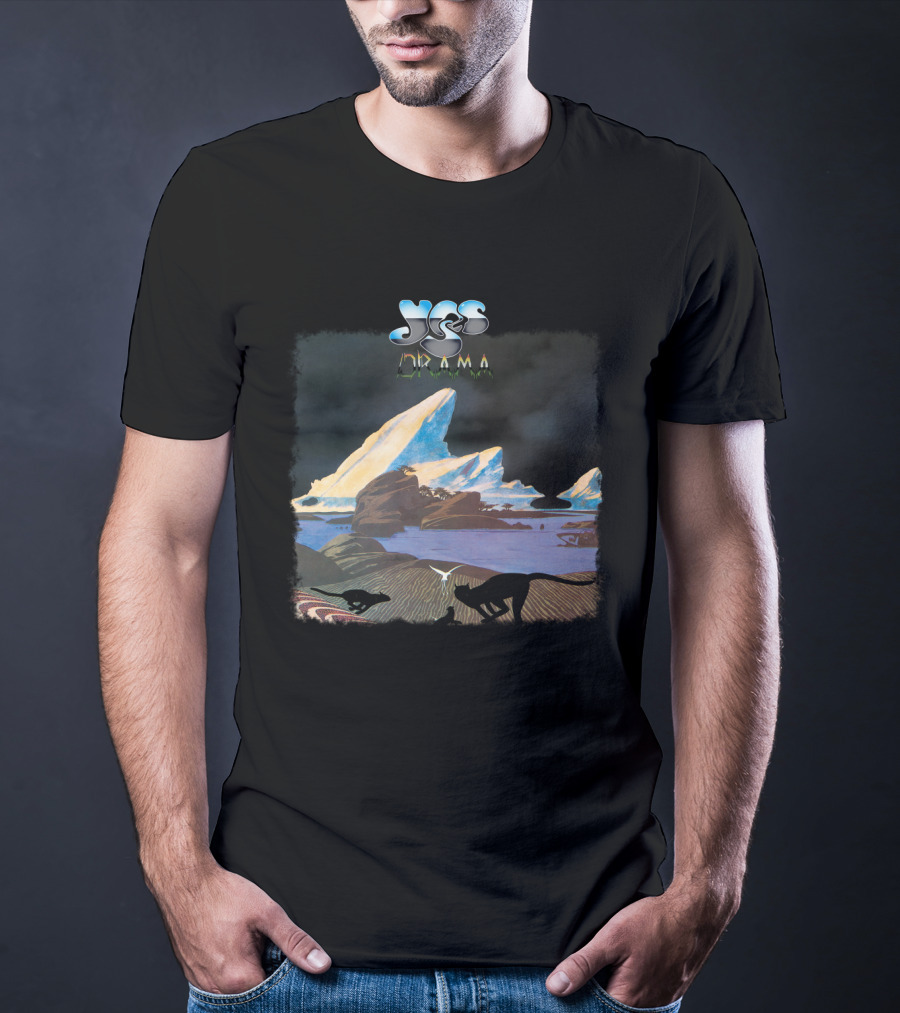 Yes Drama Album Art With Iceberg Landscape And Silhouetted Animals T-Shirt