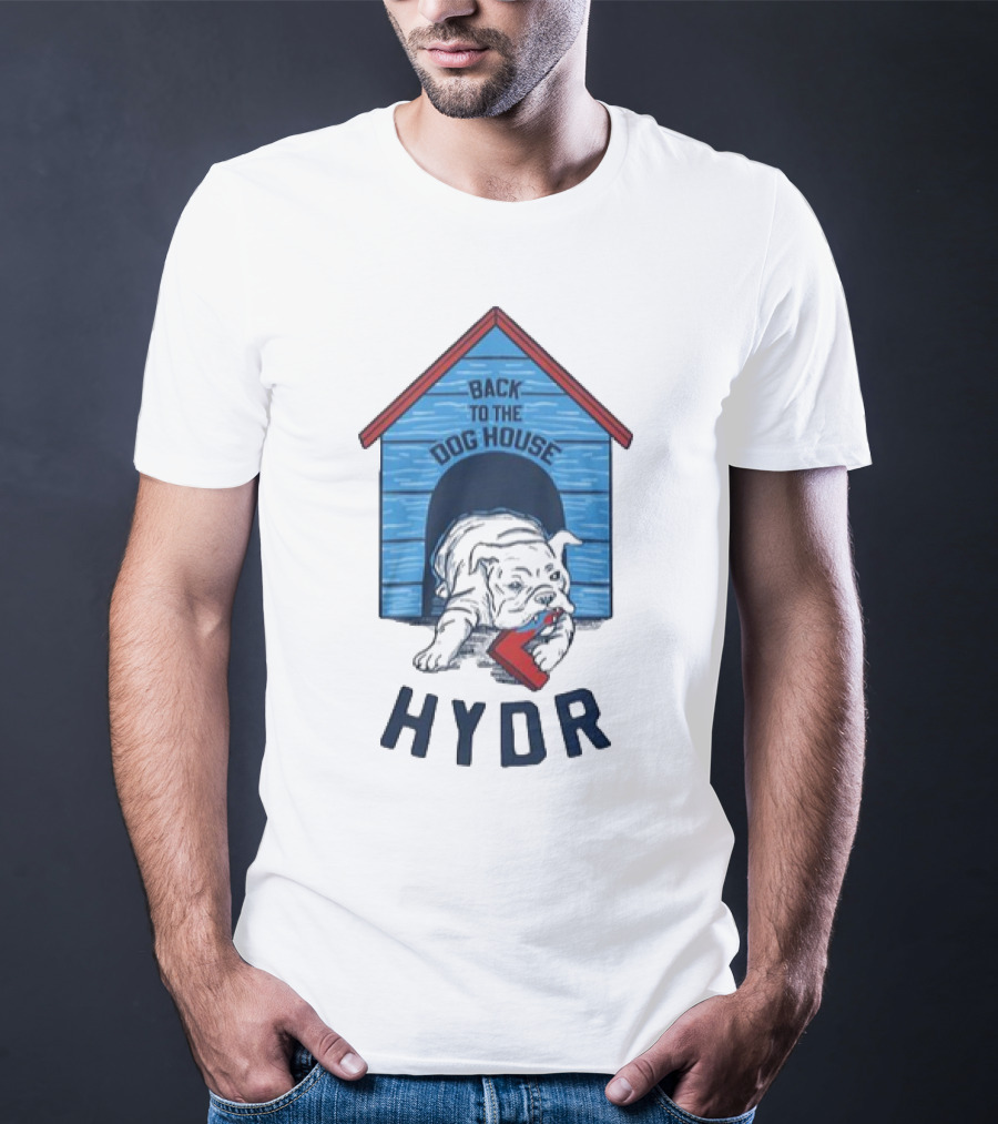 Back To The Dog House HYDR Bulldog With Doghouse And Letter C T-Shirt