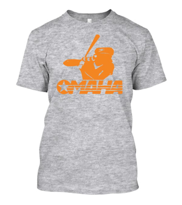 TN Omaha Baseball Silhouette With Star In Orange T-Shirt