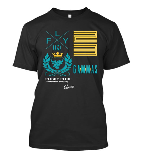 Jordan 11 Gamma Blue Flight Club Sneakerhead Academy Fly Gammas Gammas 23 Crown Laurels T-Shirt