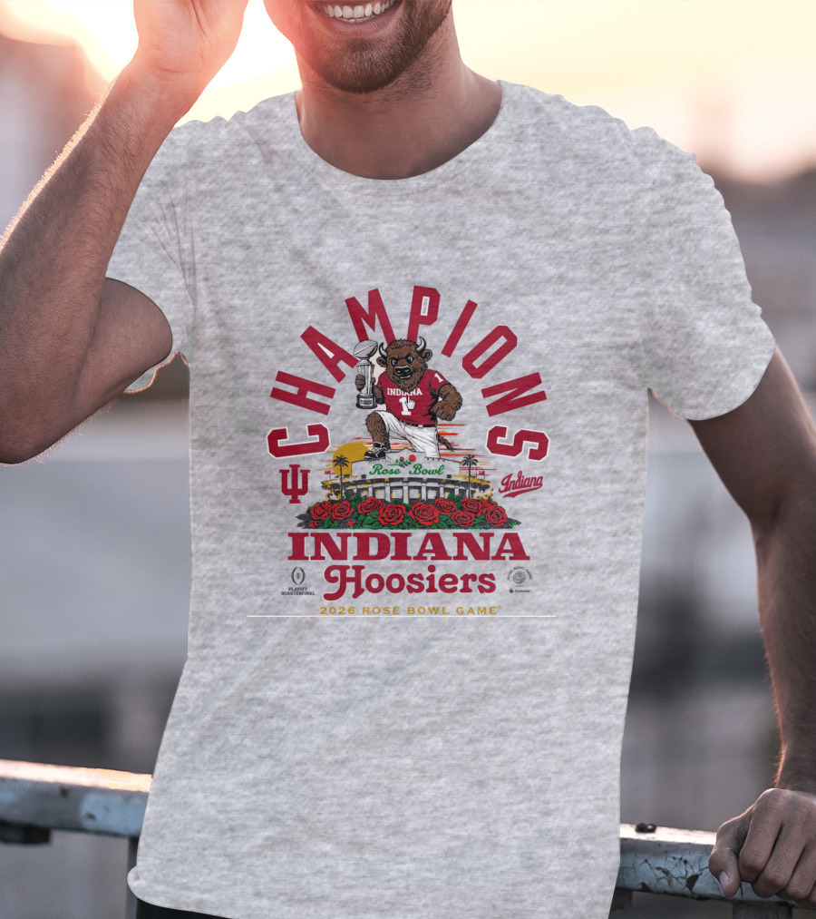Indiana Hoosiers Bison 2026 Rose Bowl Champions Game Iu Rose Bowl T-Shirt