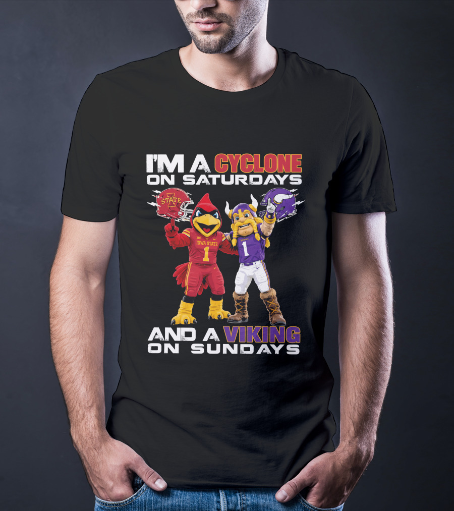 I'm A Cyclone On Saturdays And A Viking On Sundays T-Shirt