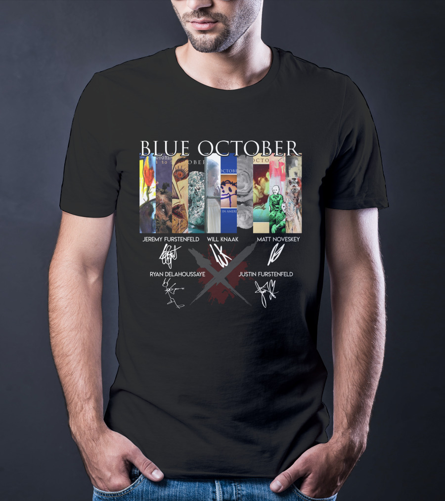 Blue October Jeremy Furstenfeld Will Knaak Matt Noveskey Ryan Delahoussaye Justin Furstenfeld T-Shirt