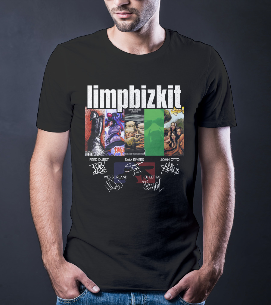 Limp Bizkit Significant Other And Chocolate Starfish Album Art With Fred Durst Sam Rivers John Otto Wes Borland Dj Lethal Signatures T-Shirt