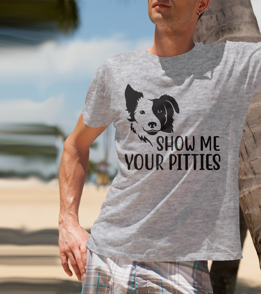 Show Me Your Pitties Dog Face Silhouette T-Shirt
