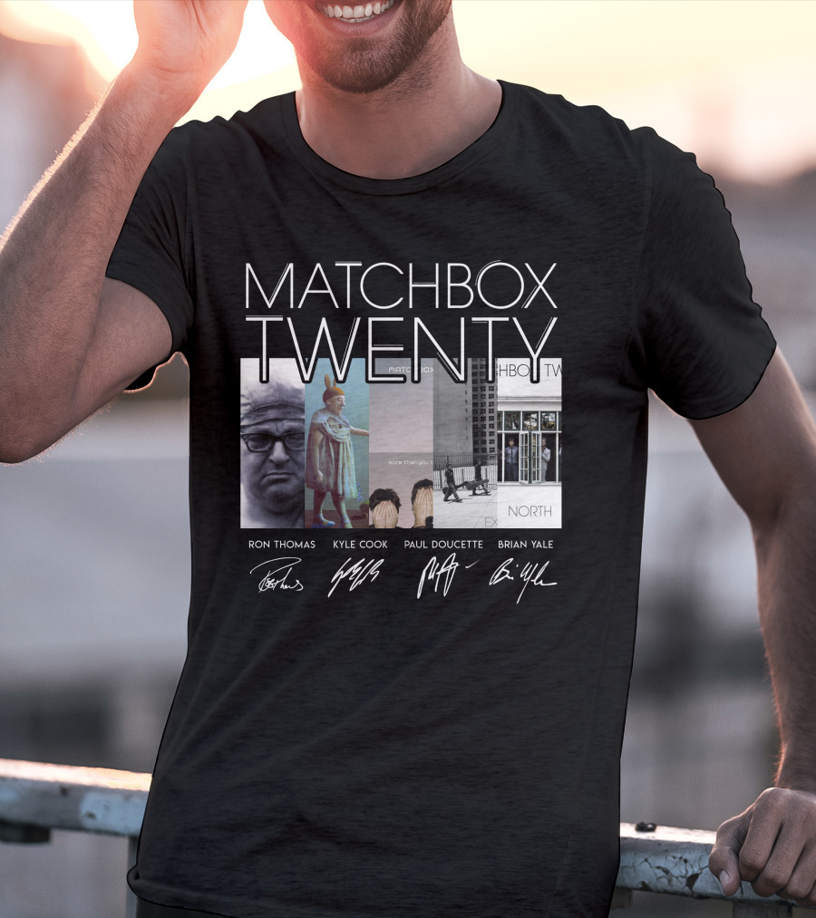 Matchbox Twenty More Than You Think You Are North Albums Signatures Ron Thomas Kyle Cook Paul Doucette Brian Yale T-Shirt