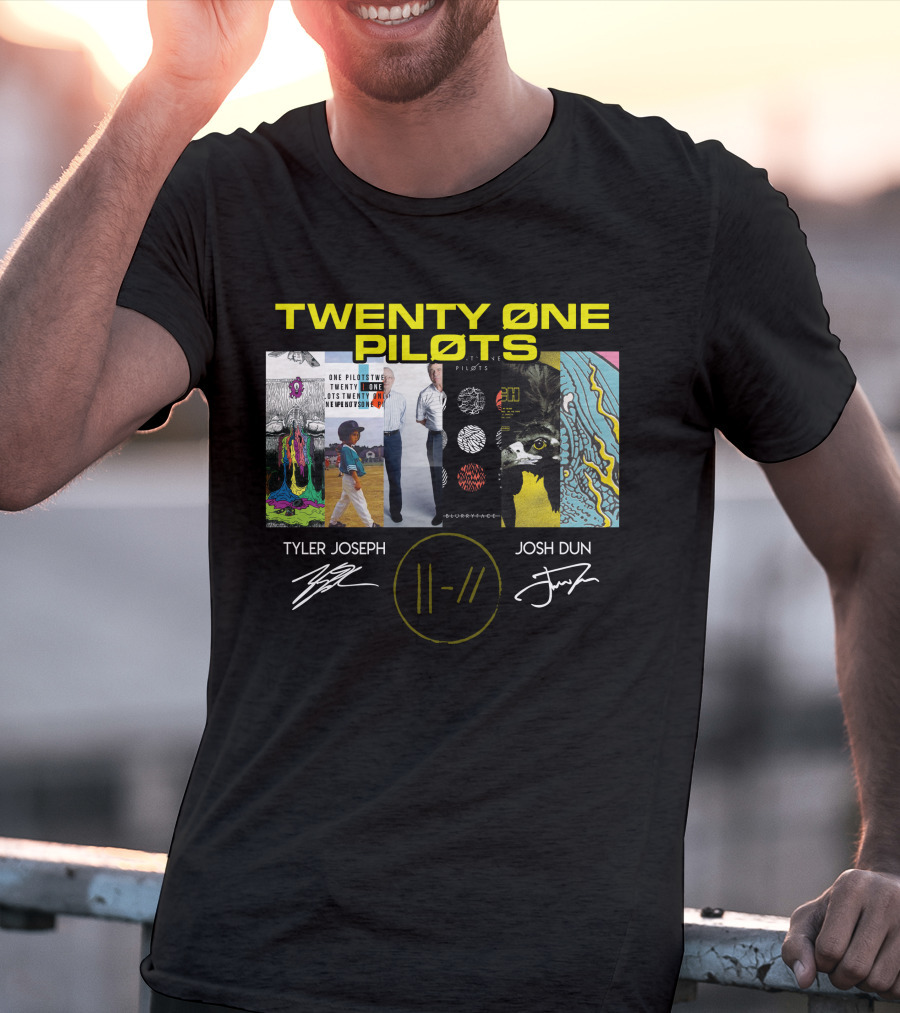 Twenty Øne Piløts Album Art And Signatures Tyler Joseph Josh Dun T-Shirt