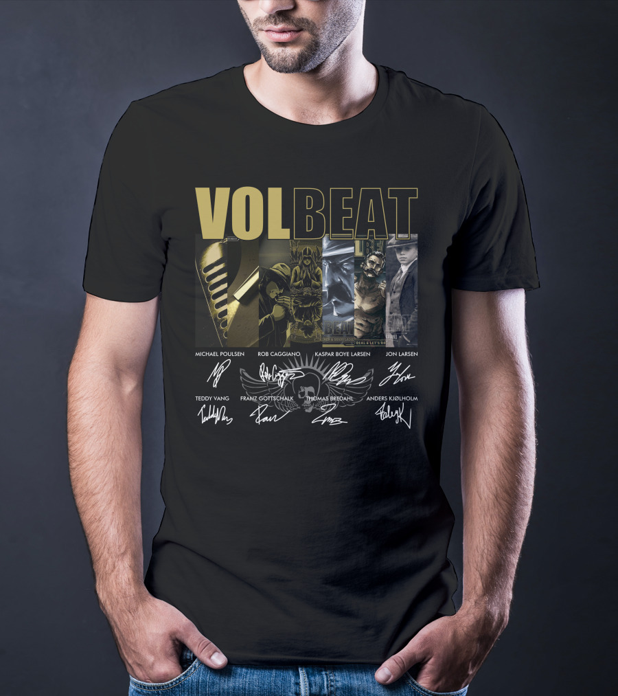 Volbeat Michael Poulsen Rob Caggiano Kaspar Boye Larsen Jon Larsen Teddy Vang Franz Gottschalk Thomas Bredahl Anders Kjølholm T-Shirt