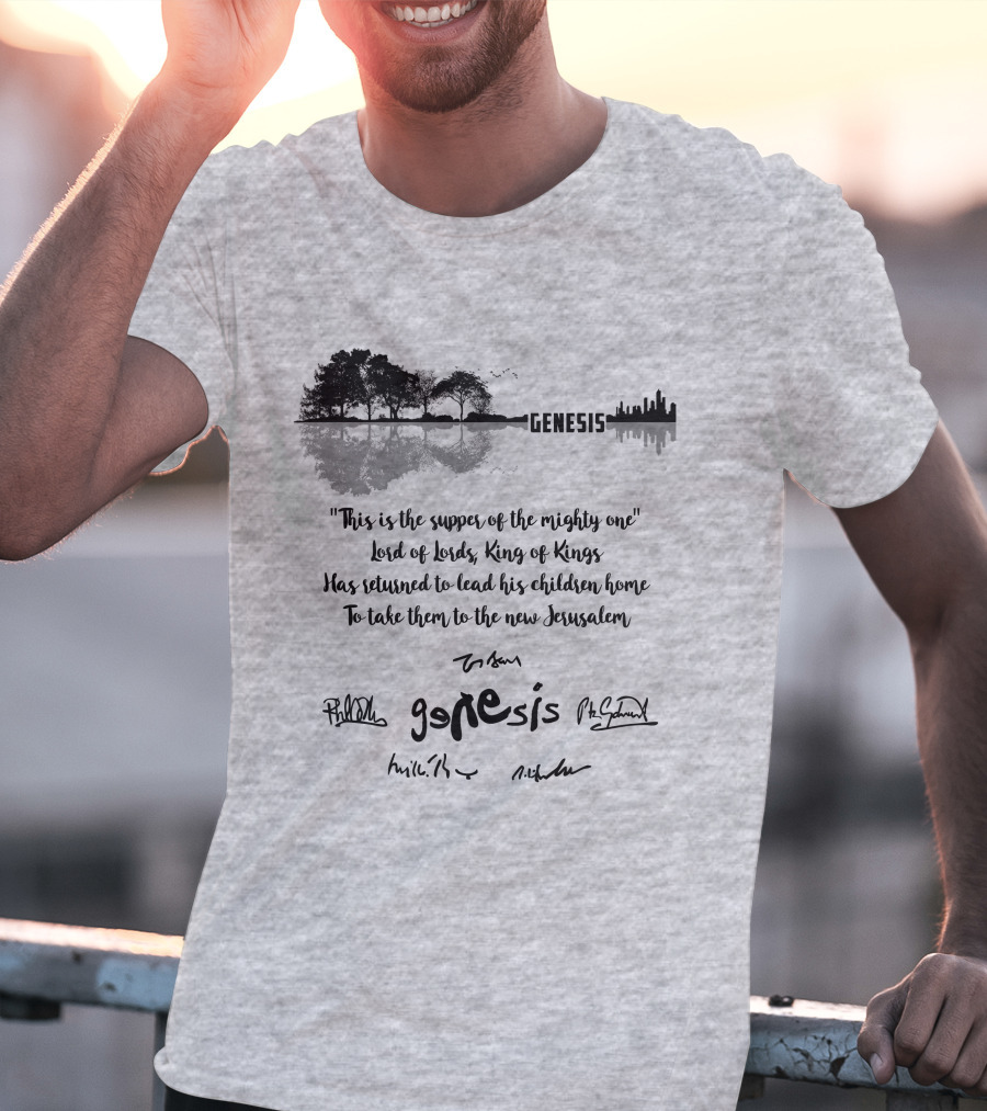 Genesis Cityscape Reflection Mighty One Lord Of Lords King Of Kings Return New Jerusalem T-Shirt