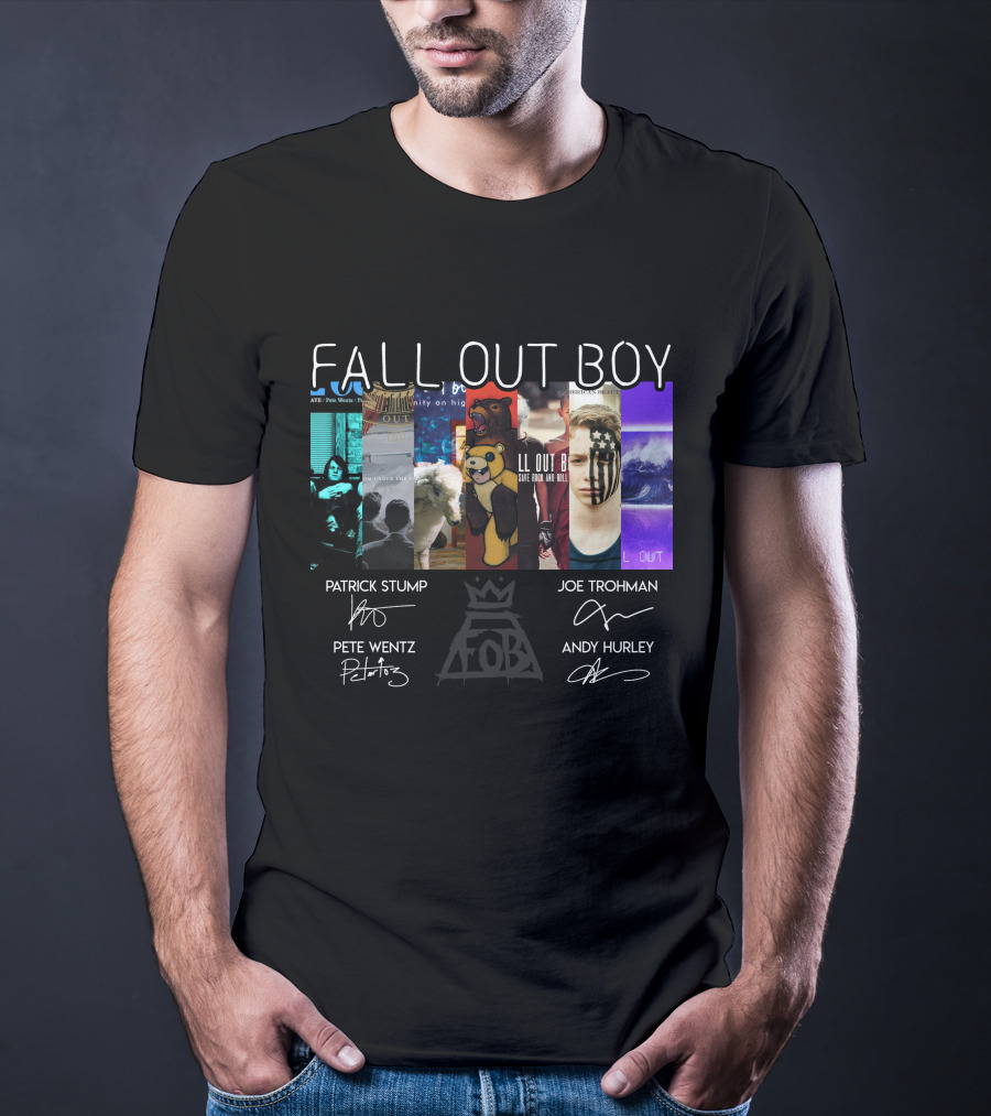 Fall Out Boy Signed Album Cover Foil Poster T-Shirt