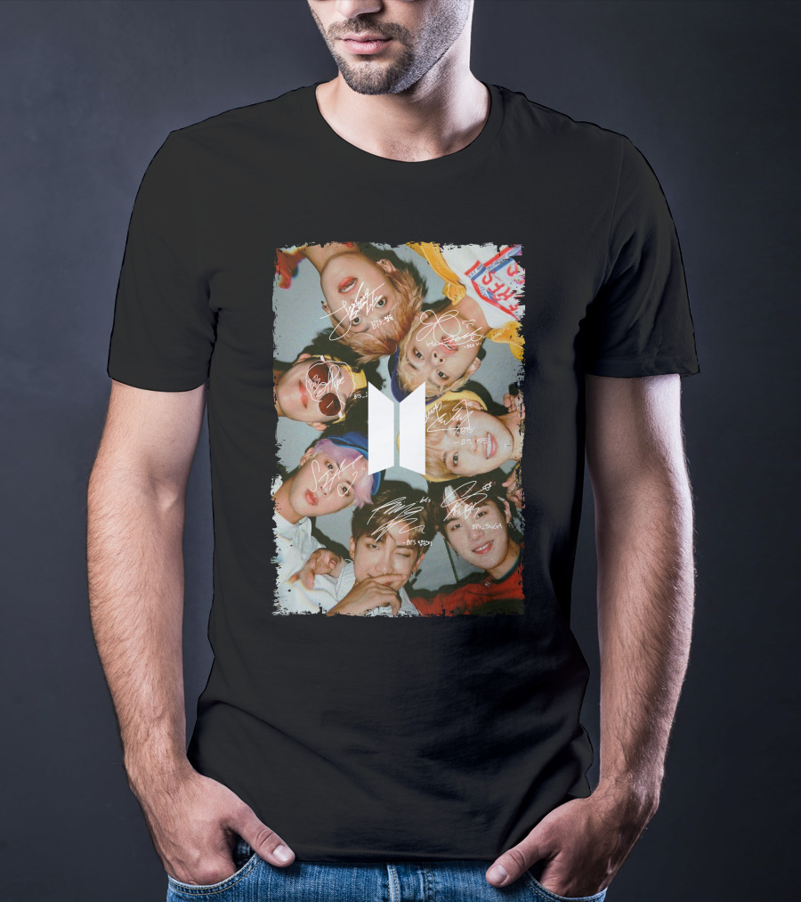 Bts Photo Collage With Autographs T-Shirt
