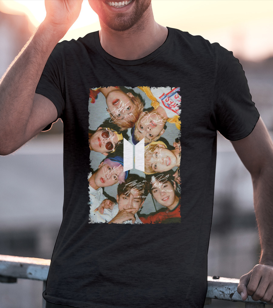 Bts Photo Collage With Autographs T-Shirt