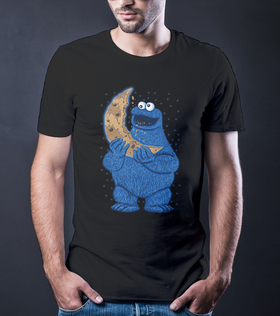 Cookie Monster Eating Moon Cookie T-Shirt