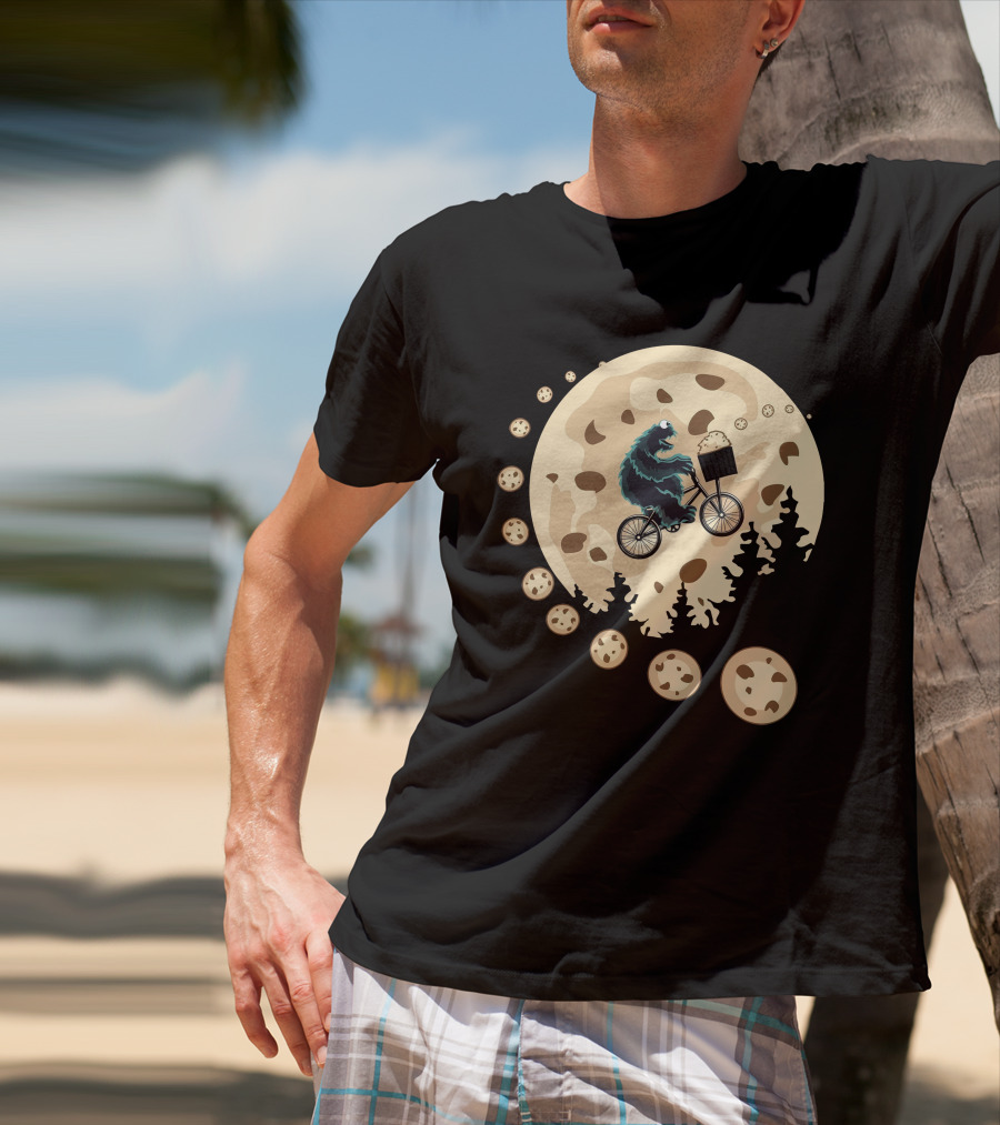 Cookie Monster Cycling Moon Adventure T-Shirt