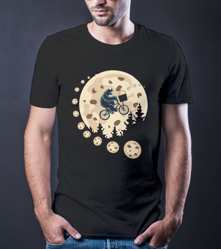 Cookie Monster Cycling Moon Adventure T-Shirt
