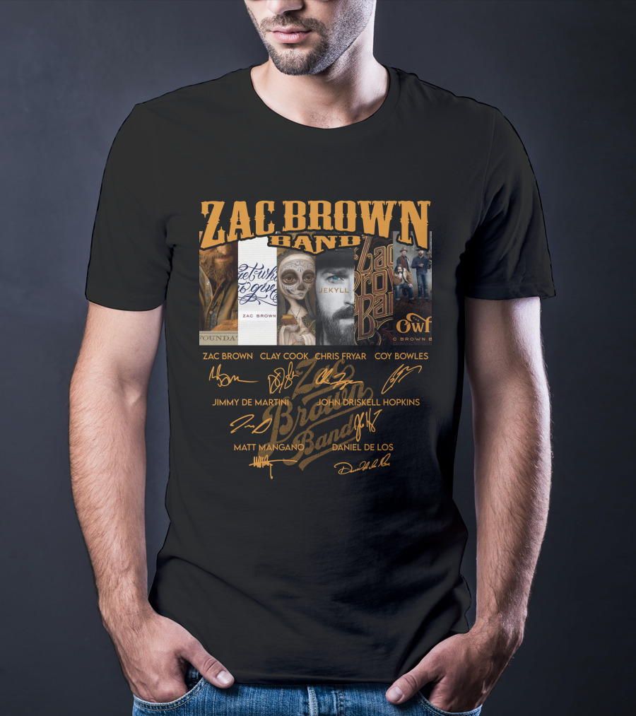 Zac Brown Band Jekyll And Hyde Album Art And Signatures T-Shirt