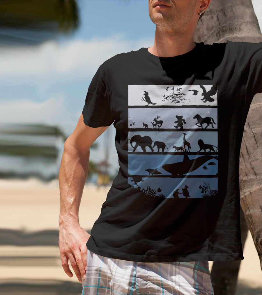 Animal Silhouettes Across Habitats Story T-Shirt