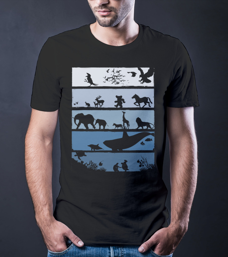Animal Silhouettes Across Habitats Story T-Shirt