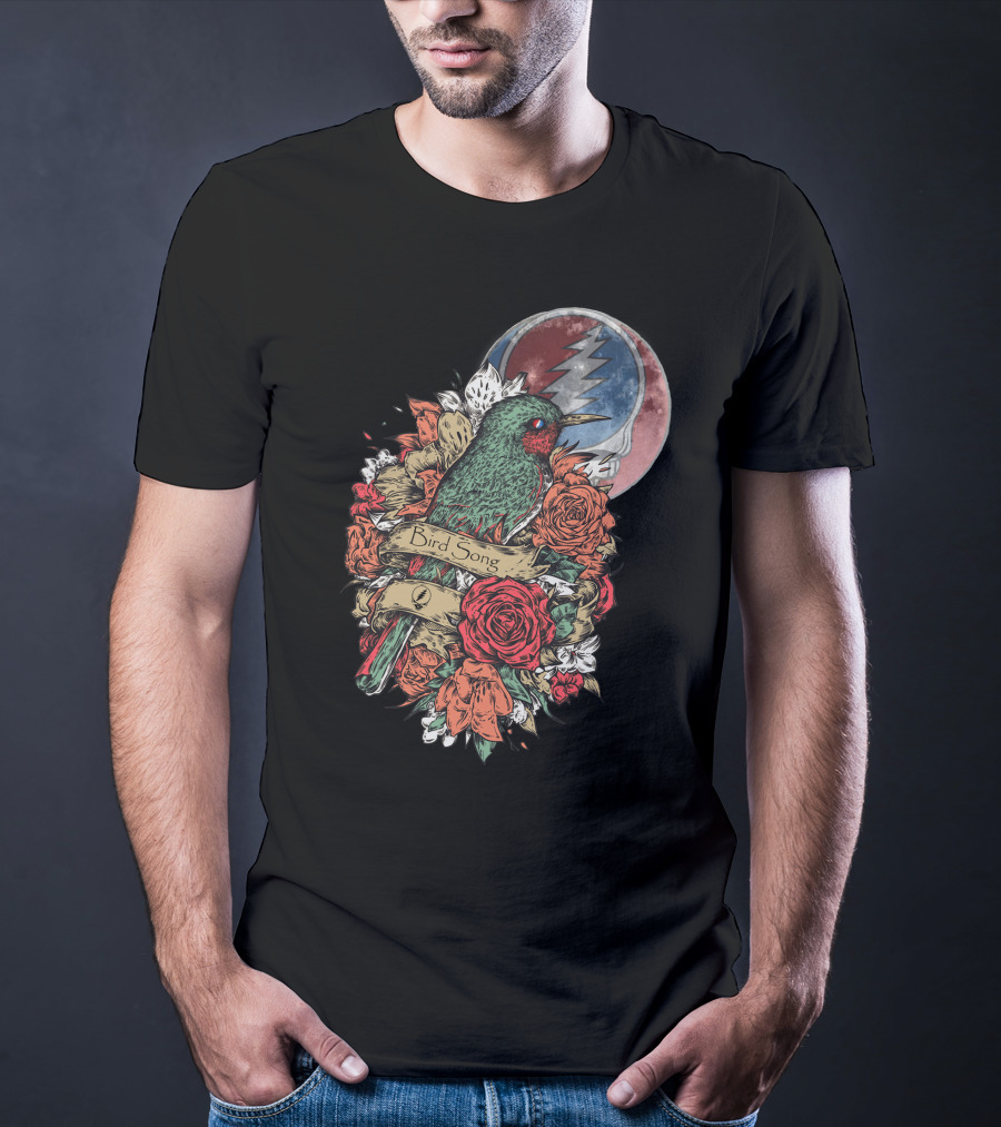 Grateful Dead Steal Your Face Floral Bird Song T-Shirt