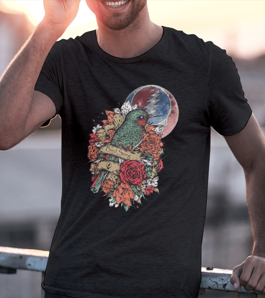 Grateful Dead Steal Your Face Floral Bird Song T-Shirt