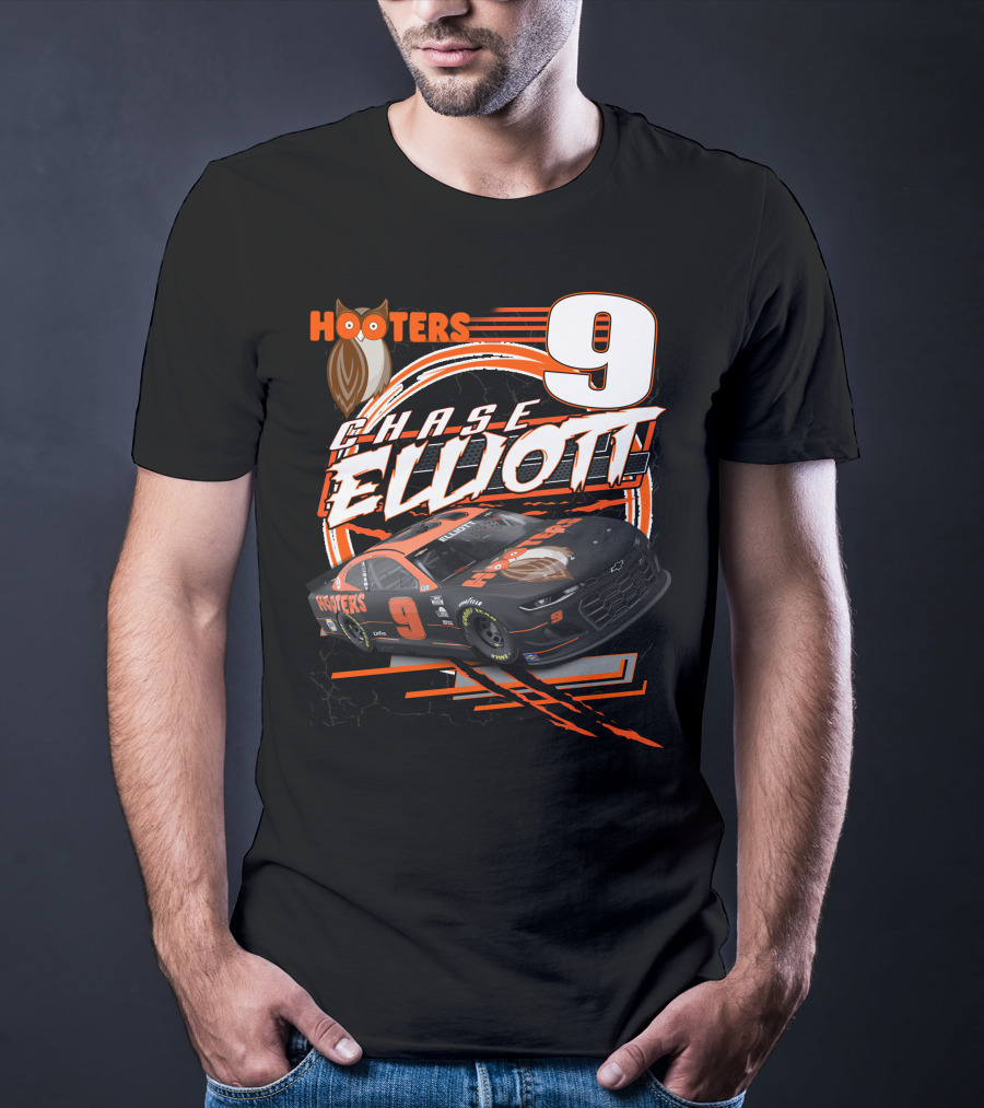 Chase Elliott Hooters 9 Nascar Racing Car T-Shirt