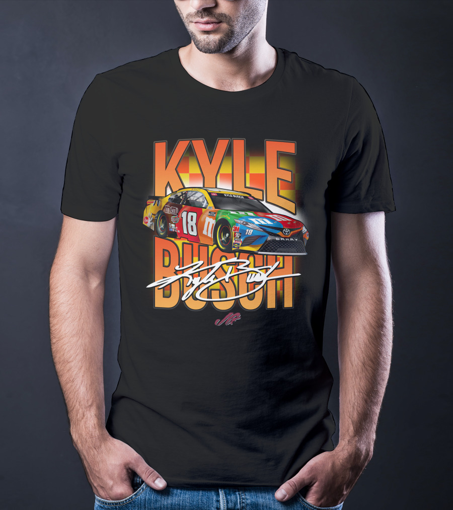 KYLE BUSCH NASCAR Joe Gibbs Racing 18 M&M's Car T-Shirt