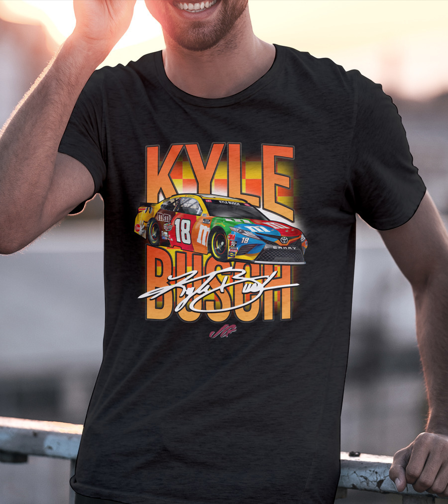 KYLE BUSCH NASCAR Joe Gibbs Racing 18 M&M's Car T-Shirt