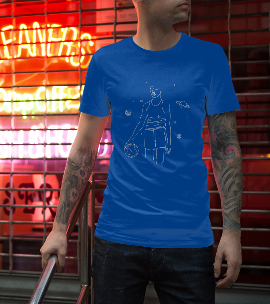 All Star Game 1152888 Planetary Basketball Line T-Shirt