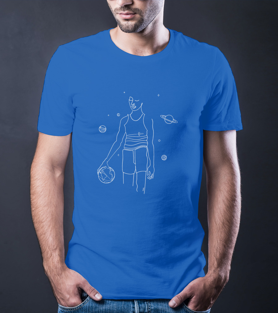 All Star Game 1152888 Planetary Basketball Line T-Shirt