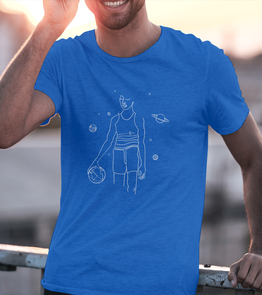 All Star Game 1152888 Planetary Basketball Line T-Shirt