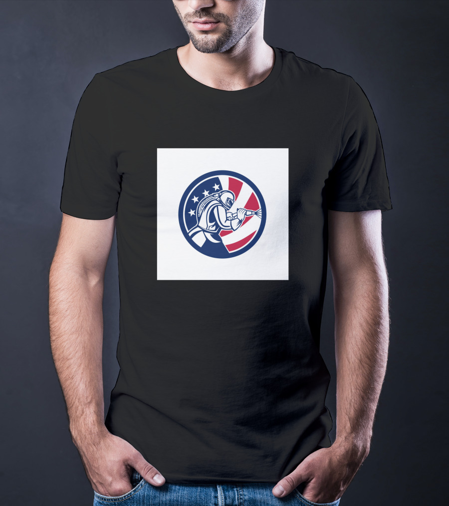 American Sandblaster Flag Circle Usa Abrasive Blasting T-Shirt