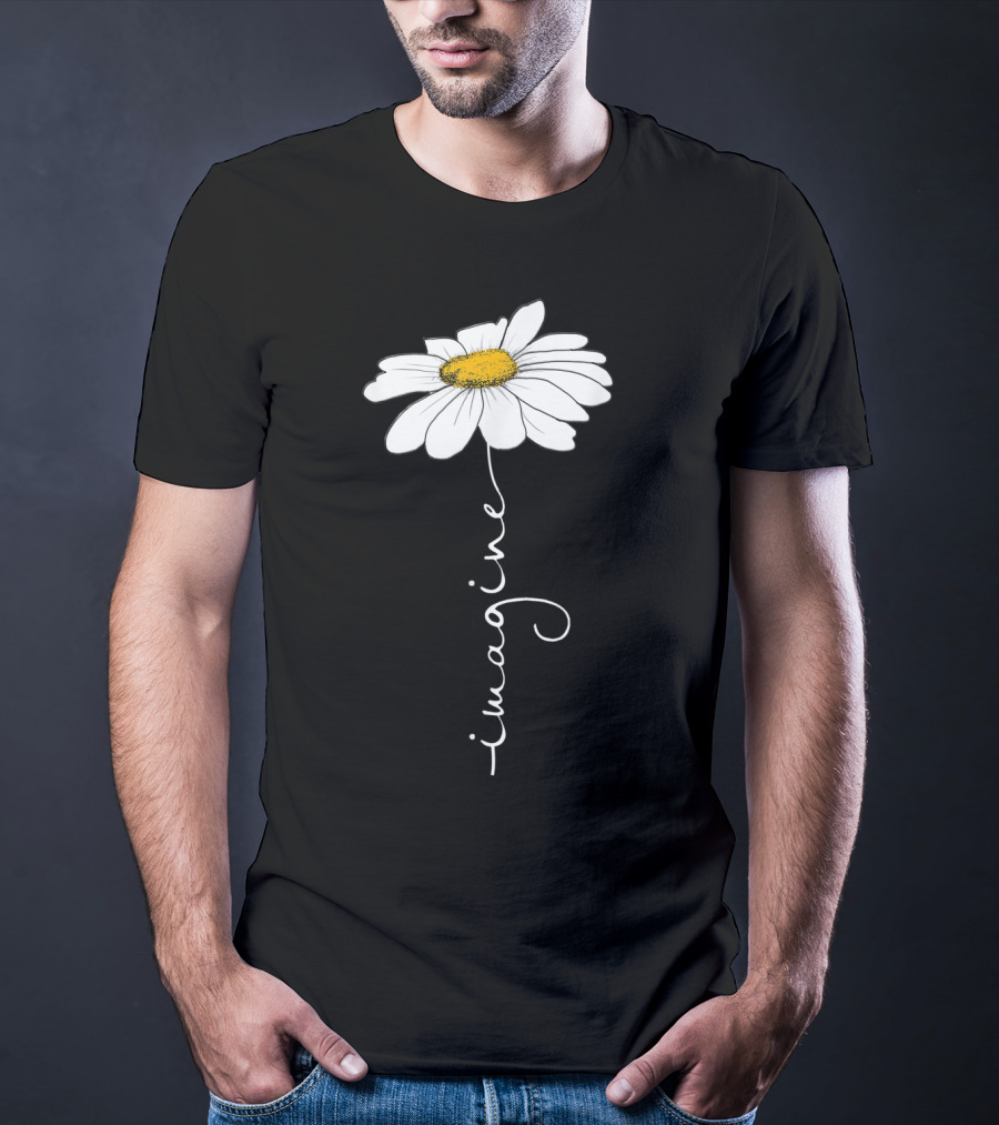 Imagine Flower Daisy Text T-Shirt