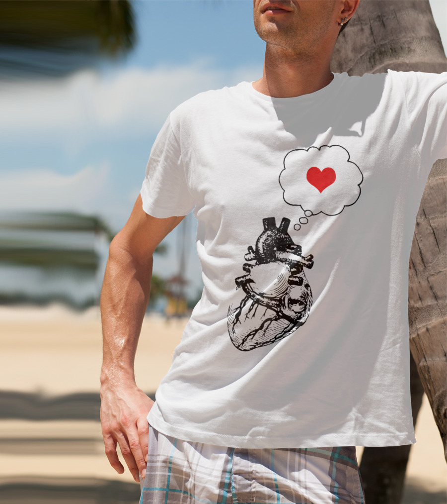 Anatomical Heart With Red Love Symbol Valentine T-Shirt