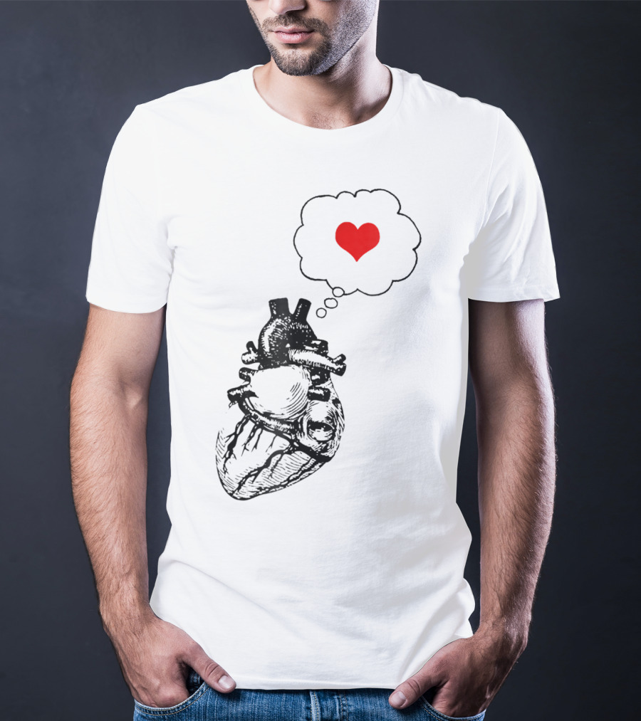 Anatomical Heart With Red Love Symbol Valentine T-Shirt
