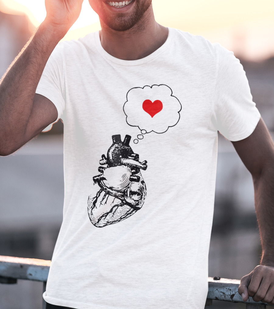 Anatomical Heart With Red Love Symbol Valentine T-Shirt