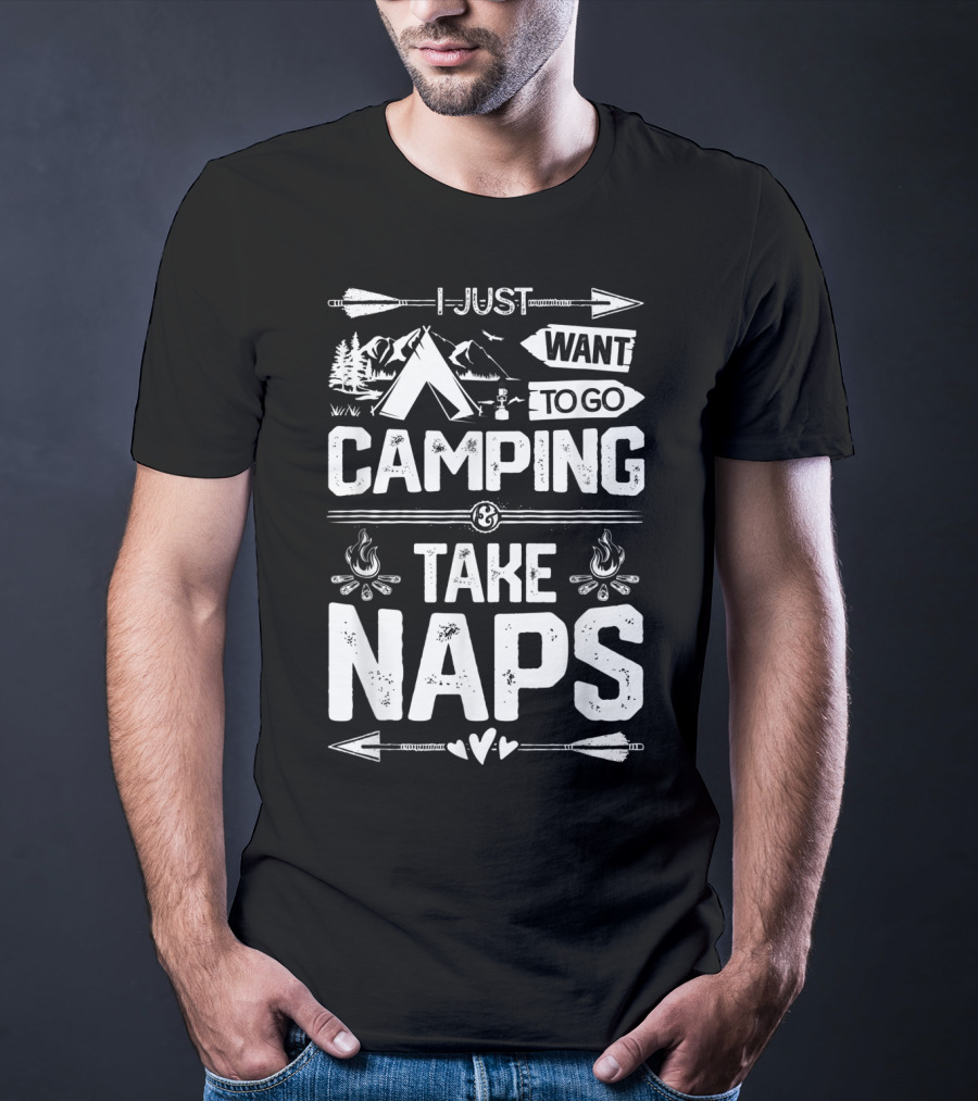 I Just Want To Go Camping And Take Naps Outdoor Funny Camper Boys T-Shirt
