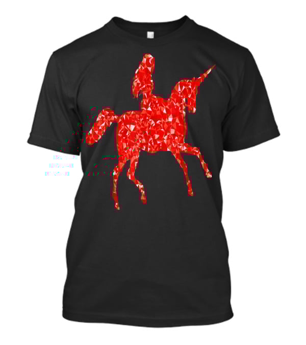 Animal Unicorn Sapphire Red Crystal T-Shirt