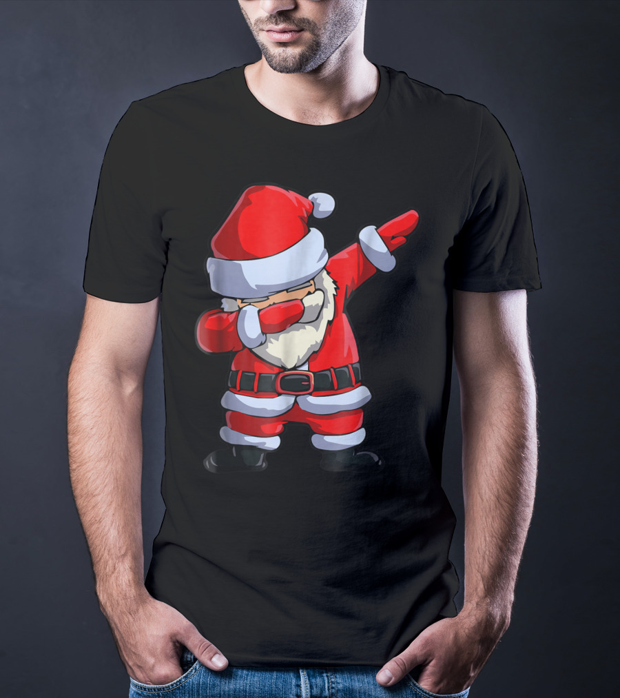 Christmas Dabbing Santa Kids Xmas Tees9 Iconic Festive Dance Motif T-Shirt