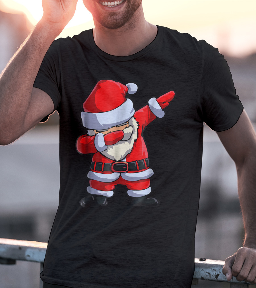 Christmas Dabbing Santa Kids Xmas Tees9 Iconic Festive Dance Motif T-Shirt