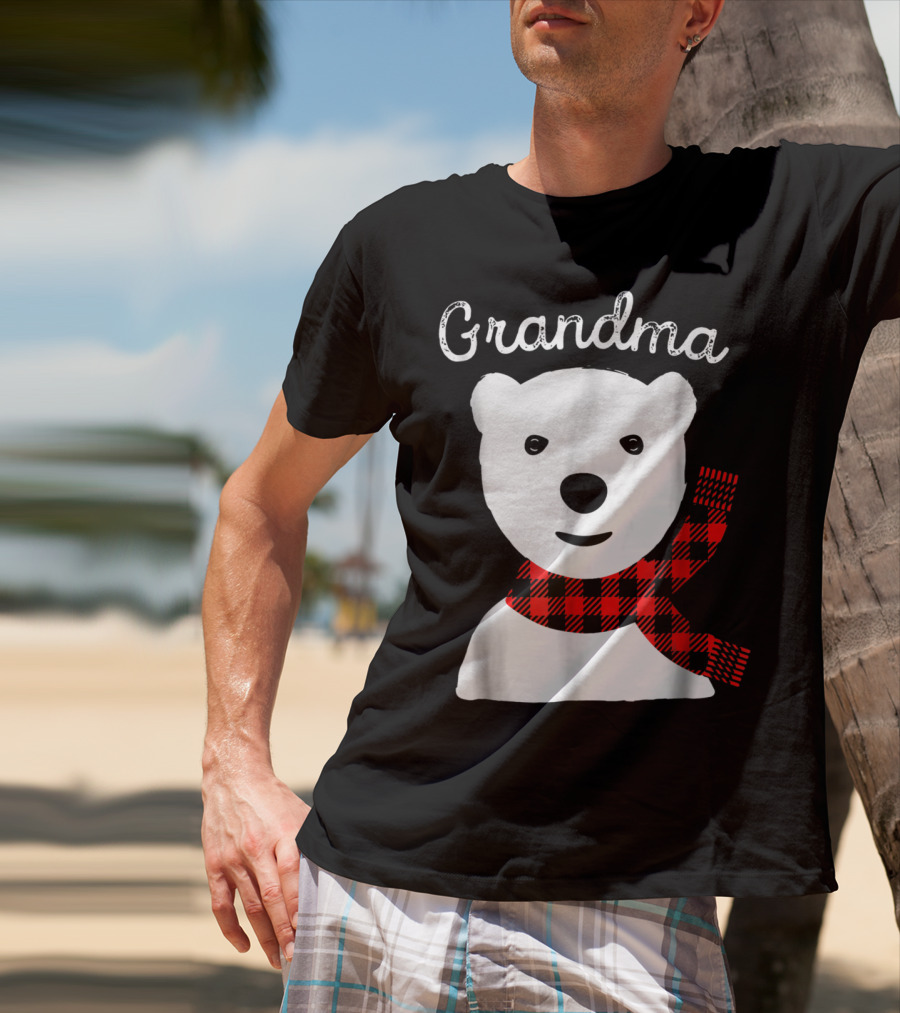 Grandma Plaid Bear Family Matching Christmas T-Shirt